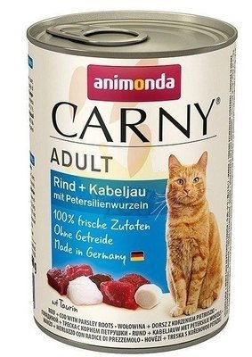 ANIMONDA Cat Carny Adult skonis: menkė ir petražolių šaknis 400g x6