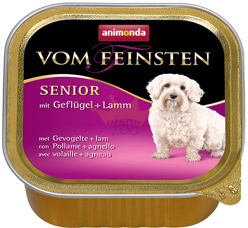 ANIMONDA Dog Vom Feinsten Senior skonis: paukštiena su ėriena 150g x22