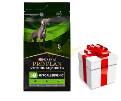 PRO PLAN Veterinary Diets HA hipoalerginis sausas maistas šunims 3kg + STAIGMENA ŠUNUI