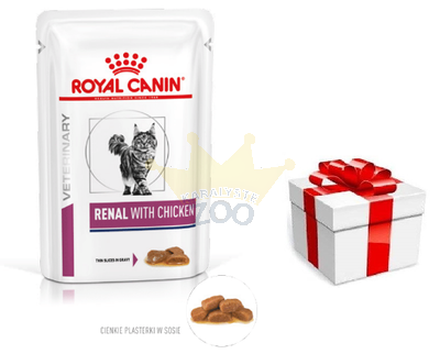 ROYAL CANIN Renal with Chicken 12x85g konserva + STAIGMENA KATEI