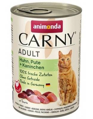 ANIMONDA Cat Carny Adult skonis: vištiena, kalakutiena, triušiena 400g x6 