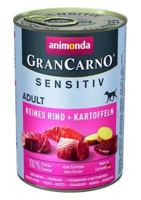 ANIMONDA GranCarno Sensitiv Adult Dog skonis: jautiena, bulvės 400g x18
