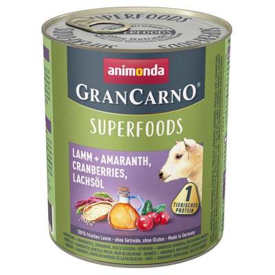 ANIMONDA GranCarno Superfoods suaugusiems šunims ėriena, amarantas, spanguolės, lašišų aliejus 800g 