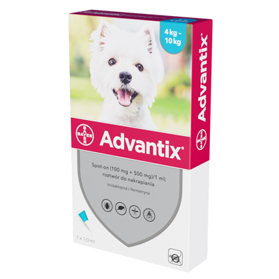 Advantix šunims 4-10 kg (1 ml pipetė)