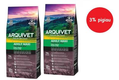 Arquivet Adult MAXI Vištiena su ryžiais 2x12kg 3% pigiau
