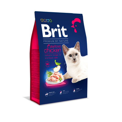 BRIT Cat Premium By Nature Sterilised Chicken 8kg + STAIGMENA KATEI