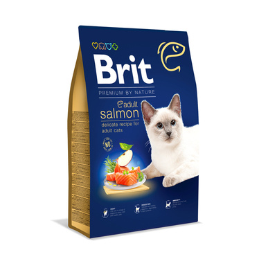 BRIT Premium By Nature Adult Cat Salmon 8kg + STAIGMENA KATEI