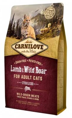 CARNILOVE Cat Lamb & Wild Boar Sterilizuota 2kg