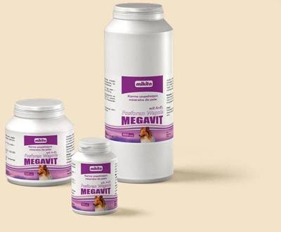 MIKITA MEGAVIT Kalcio fosfatas + Vitaminas A + D3 - vitaminų ir mineralų preparatas šunims  150 tab.