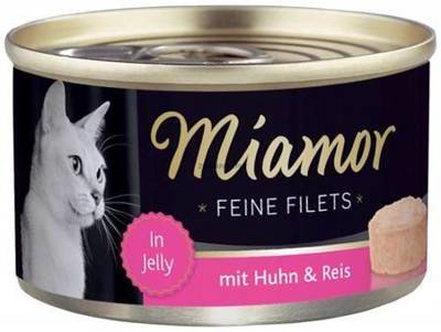 Miamor Feine Filets - drėgnas kačių ėdalas vištienos filė su ryžiais 100g skardinė