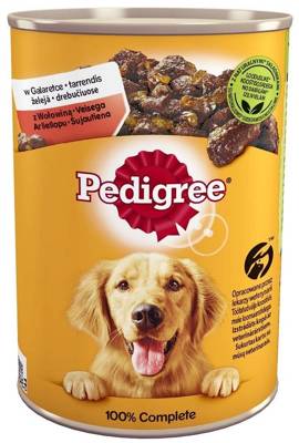 PEDIGREE Adult konservų dėžutė 400g - drėgnas šunų ėdalas su jautiena drebučiuose