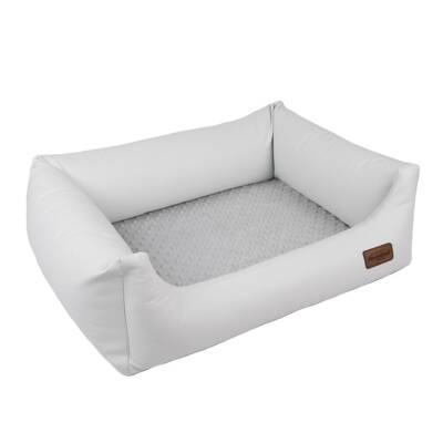 RECOBED sofa Linkoln eko oda baltai pilka S 65x50cm