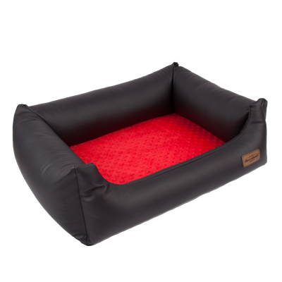 RECOBED sofa Linkoln eko oda juodai raudona S 65x50cm