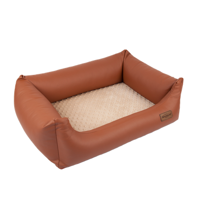 RECOBED sofa Linkoln eko oda, ruda ir smėlio spalvos M 80x65cm