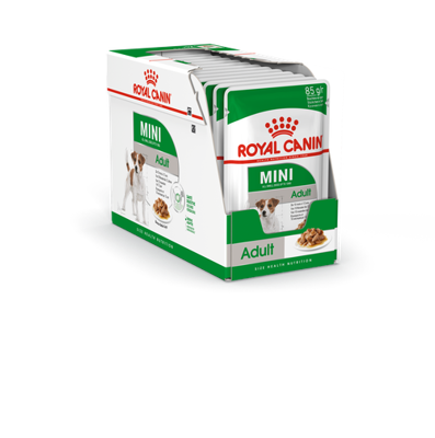 ROYAL CANIN Mini Adult 12x85g drėgno maisto padaže suaugusiems mažų veislių šunims
