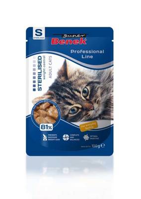 Super Benek paketėlis sterilizuotoms katėms su paukštiena 100g