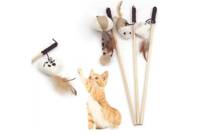 Žaislas katėms: Kačių lazdelė su plunksnomis 